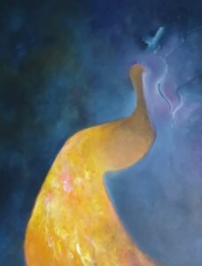 Kultasiipi, 90x40x4, 320€, NÄYTTELYSSÄ Ekokampaamo Evergreen