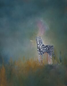 Seepra ei pääse raidoistaan, 40x30, 60€ NÄYTTELYSSÄ Ekokampaamo Evergreen