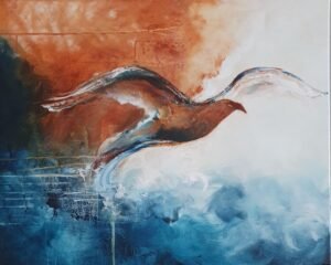 Lentoon nousu, 65x81, 380€